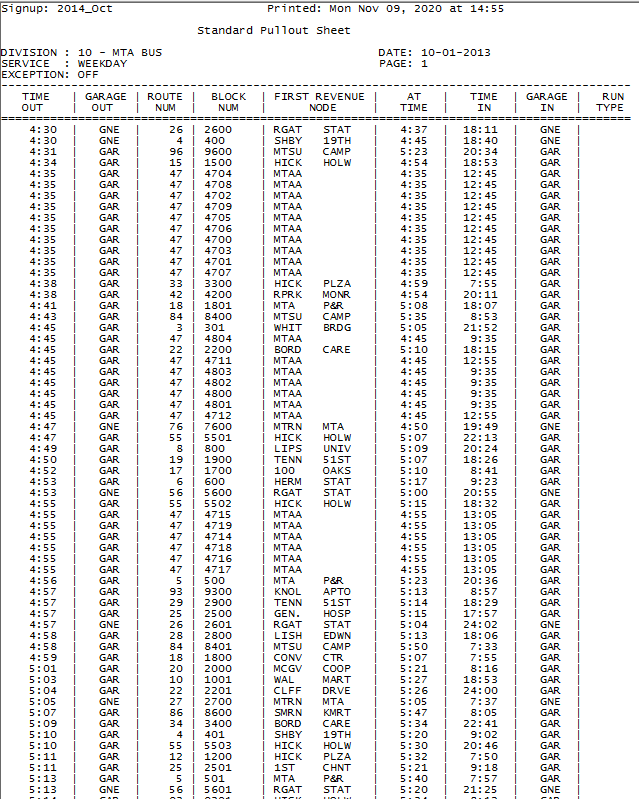 Sample Pull-Out Sheet
