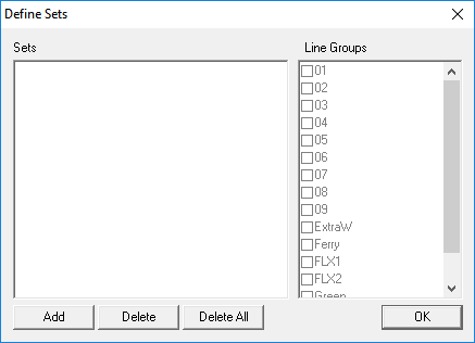 Define Sets dialog box