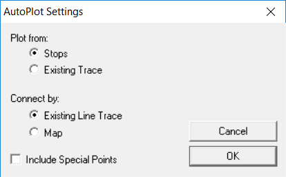 Auto Plot Settings dialog box