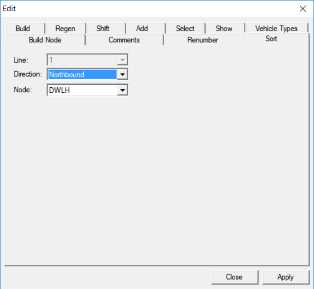 Sort tab in the Trips Edit dialog box