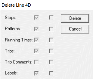 Delete Line dialog box