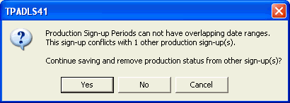 Overlap warning message