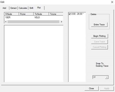 Plot tab in Edit dialog