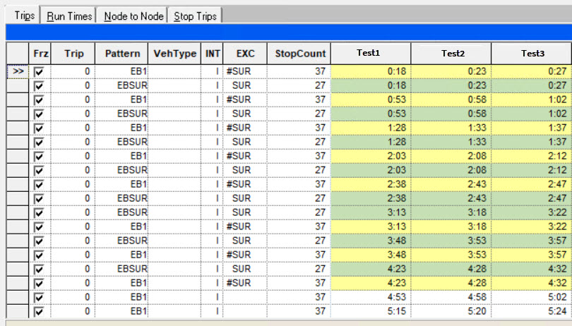 Sample exceptions screenshot