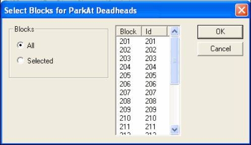 Select Blocks for ParkAt Deadheads