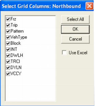 Select Grid Columns dialog box