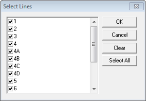 Select Lines dialog box