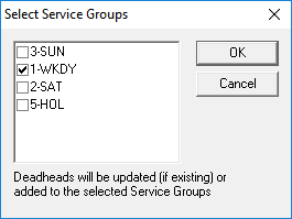 Select Service Group dialog box