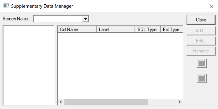 Supplementary Data Manager dialog