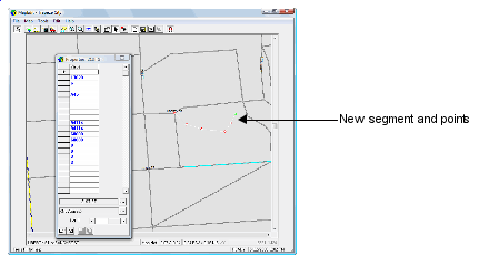Map with a sample new segment and points