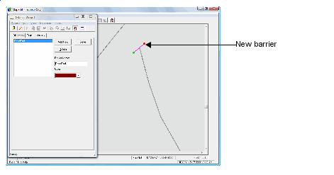 Map showing sample new barrier