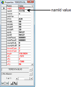 Map Properties Name segment