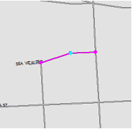 Map showing more than two points in a segment