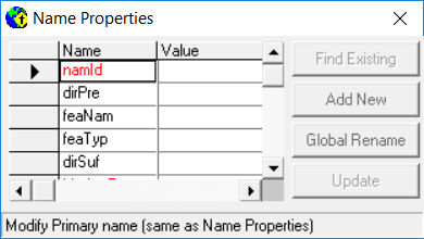 Name Properties dialog box