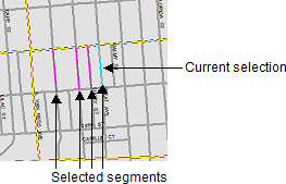Map with selected segments
