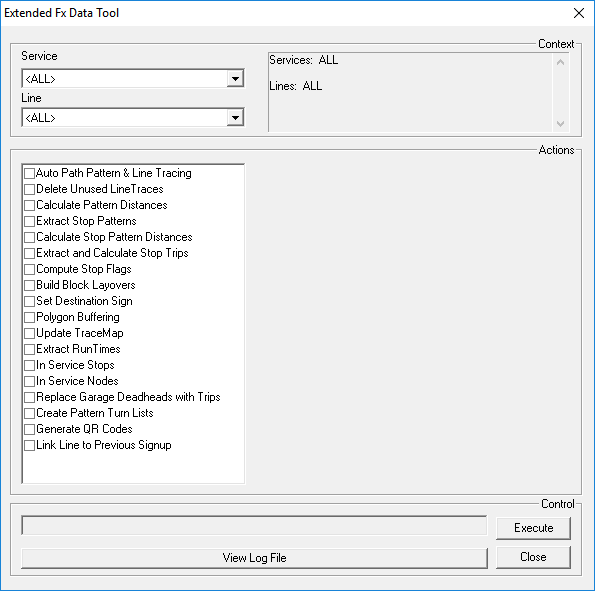 Extended Fx Data Tool dialog box