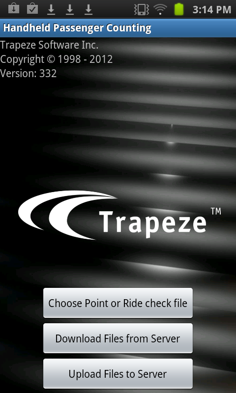 Handheld Passenger Counting screen