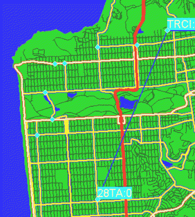 Selected multiple stops shown with each stop circled for clarity