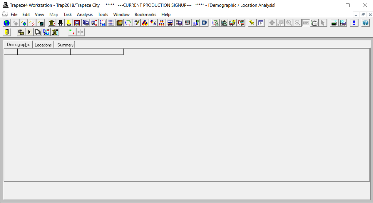 Spatial Analysis screen