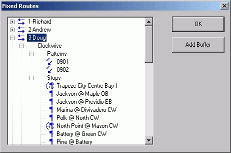 Fixed Routes dialog box