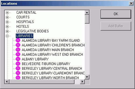 Locations dialog box
