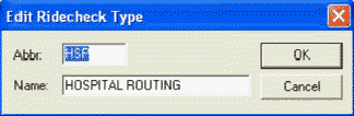 Edit Ridecheck Type dialog box