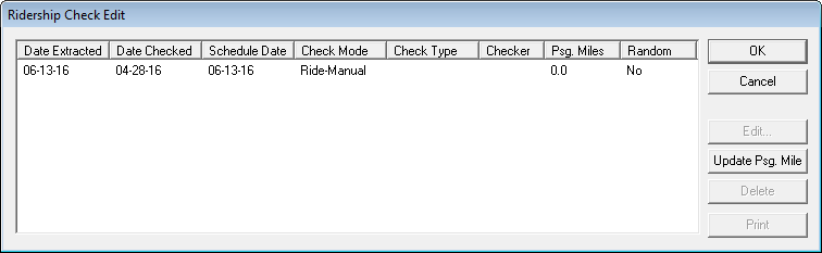 Ridership Check Edit dialog box