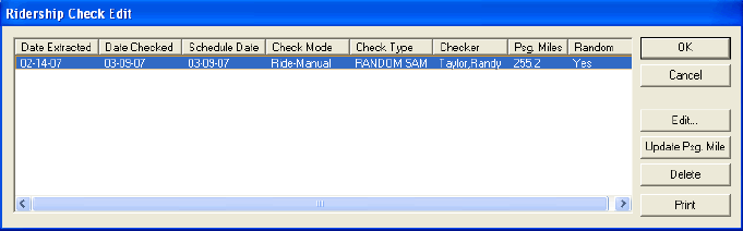 Ridership Check Edit dialog box