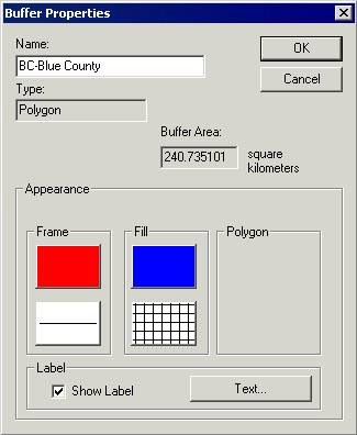 Buffer Properties dialog box