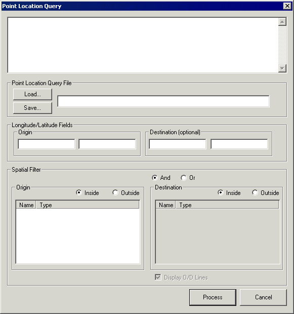 Point Location Query dialog box