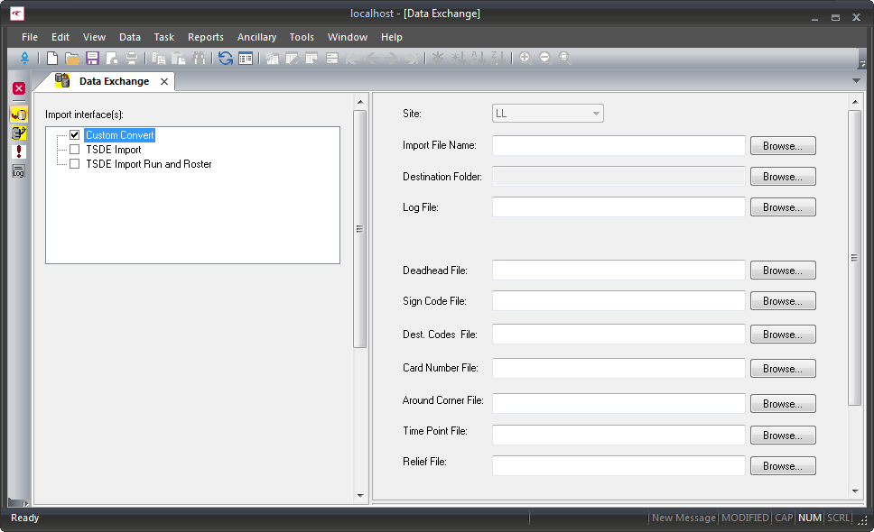 Custom Convert dialog box