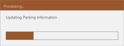 The progress bar showing Processing...