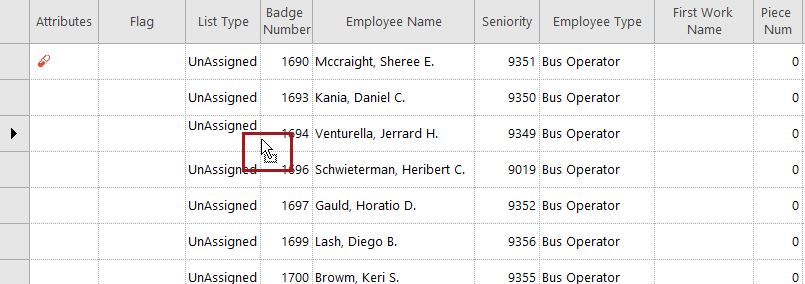 Drag and Drop employee with the drag icon circled in red.