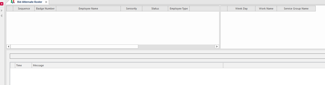 Bid Alternate Roster screen