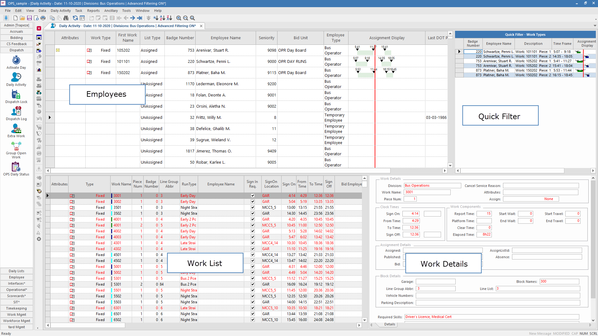 Daily Activity screen