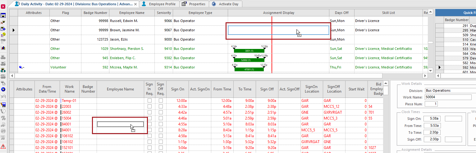 Daily Activity screen with the drag arrow and drop arrow circled.