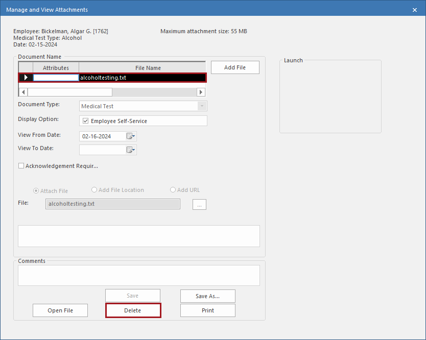 Manage and View Attachments