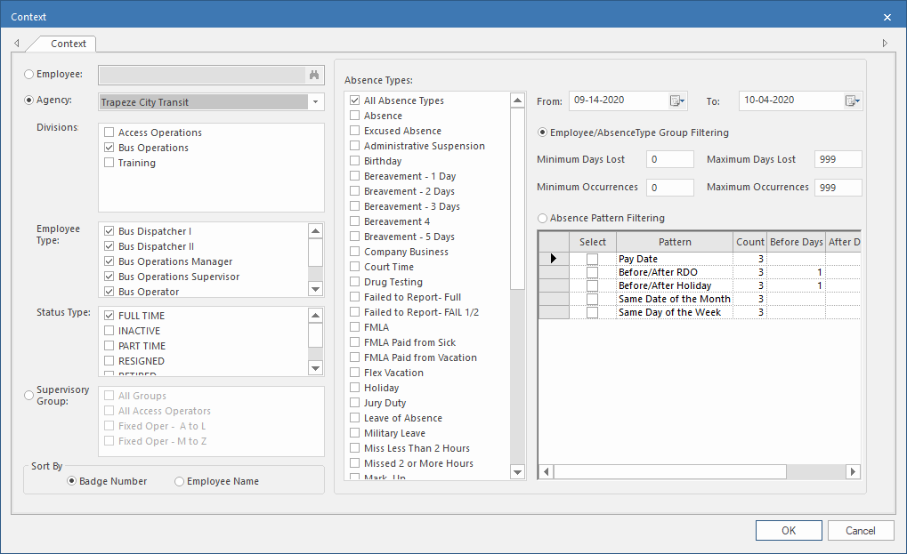 Employee Absence Monitor Context
