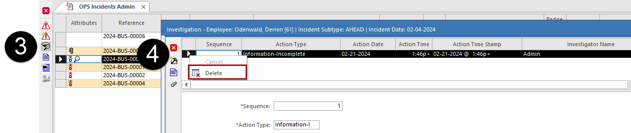 Investigation - Delete