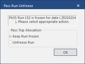 PASS Run Unfreeze