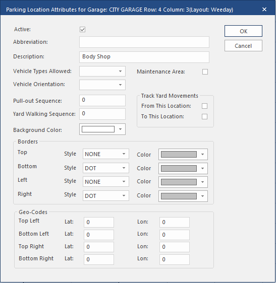 Set Parking Grid Attributes