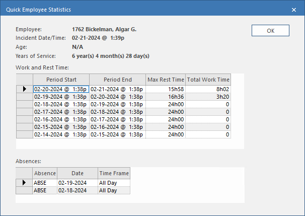 Quick Employee Statistics