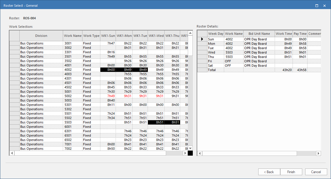 Roster Select Example