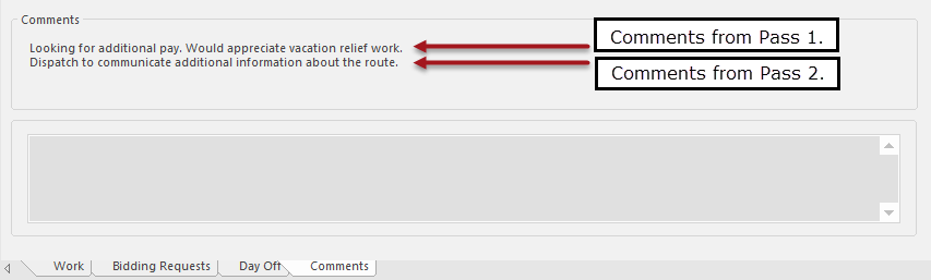 Comments showing from both passes.