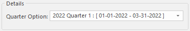 The selected Quarter Option.