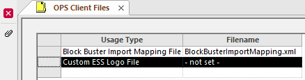 OPS Client Files screen showing two Usage Types.