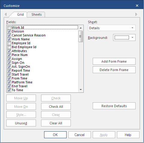 Customize Fields