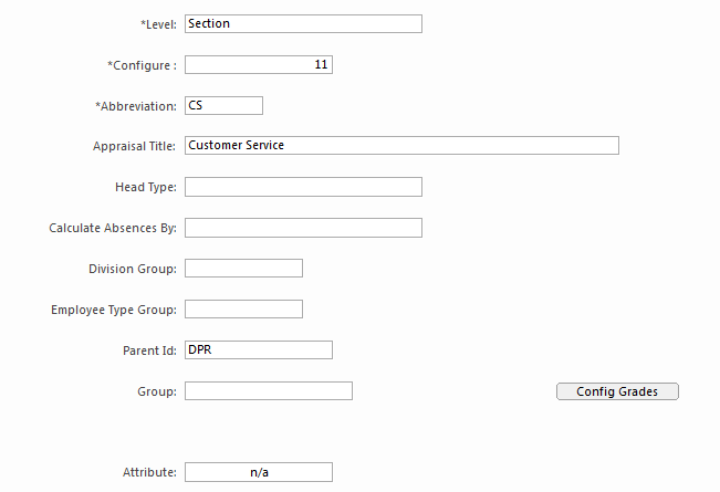 Appraisal Template Section