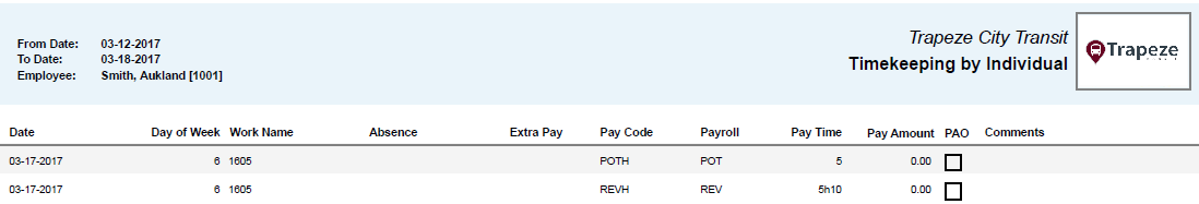 Timekeeping by Individual Report
