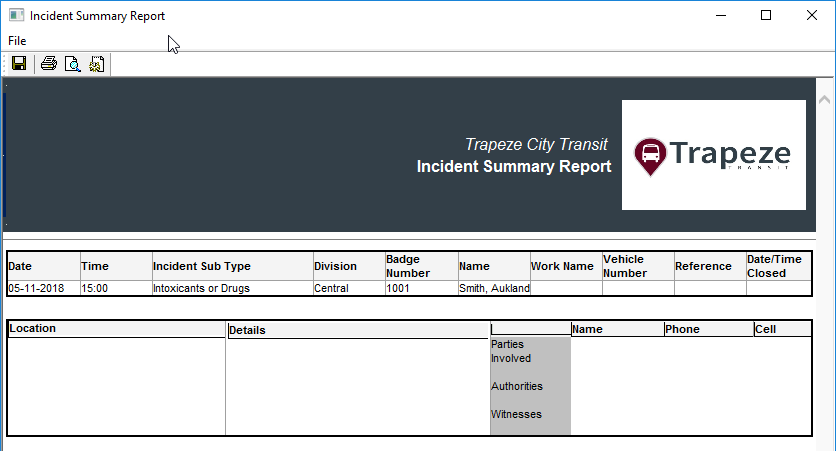 Incident Summary Report